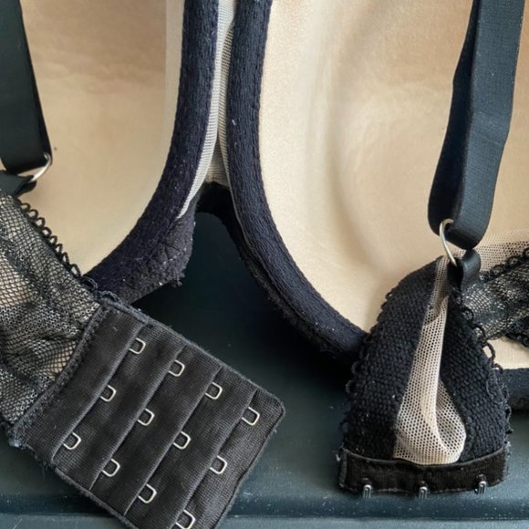 Victoria's Secret Dream Angels, lined demi bra, nude with black lace 38DDD - Picture 8 of 8